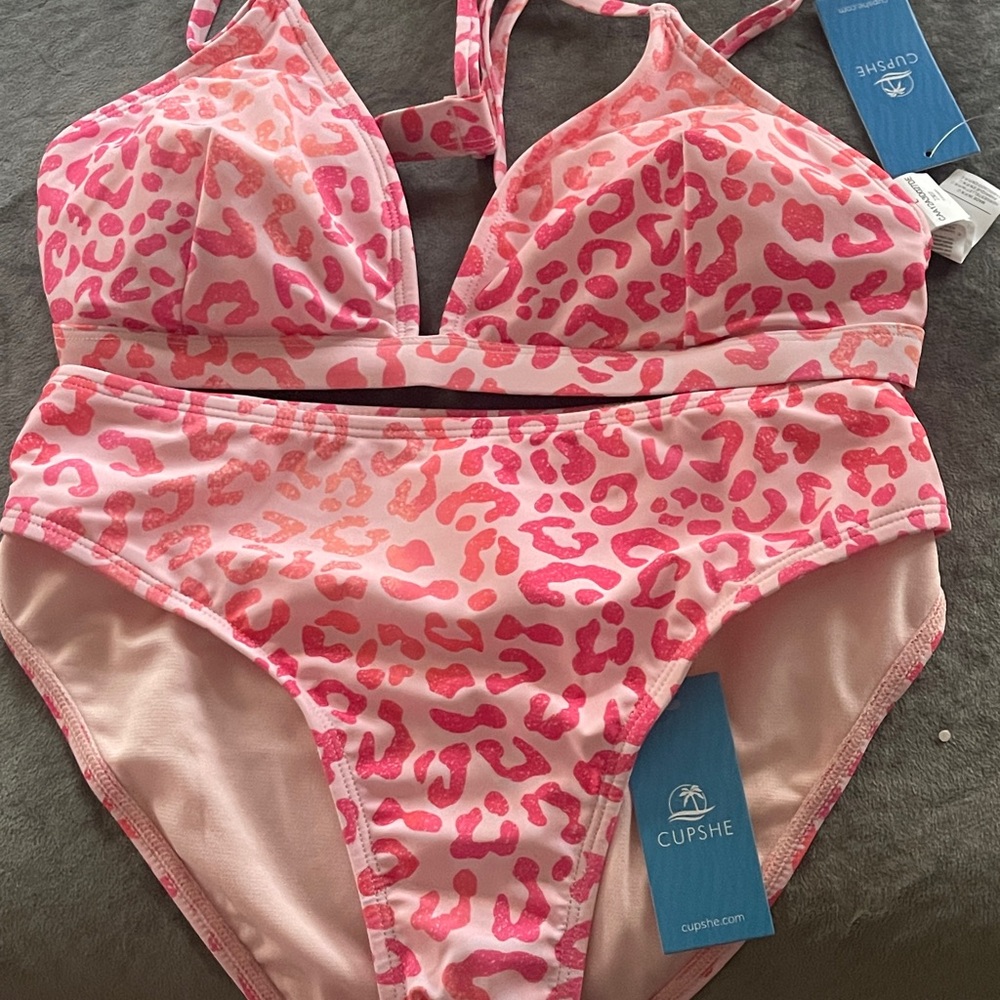 Leopard Cross Tie Back Bikini